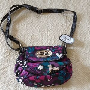 Floral Women's Bag with Black Strap NWT